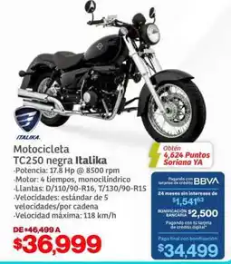 Soriana Híper Motocicleta TC250 negra Italika oferta