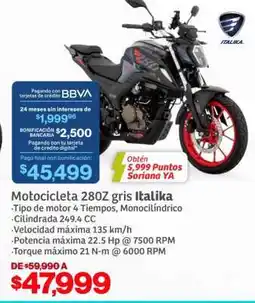 Soriana Híper Motocicleta 280Z gris Italika oferta