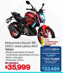 Soriana Híper Motocicleta Razzer RR 250CC veloci pieza 2025 Veloci oferta