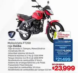 Soriana Híper Motocicleta FT200 Roja ITALIKA oferta