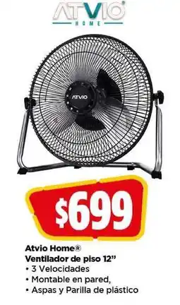 Bodega Aurrerá Atvio Home Ventilador de piso 12” oferta