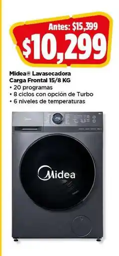 Bodega Aurrerá Midea Lavasecadora Carga Frontal 15/8 KG oferta