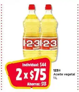 Bodega Aurrerá 123 Aceite vegetal 1 L oferta