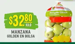 Soriana Súper Manzana Golden en Bolsa oferta