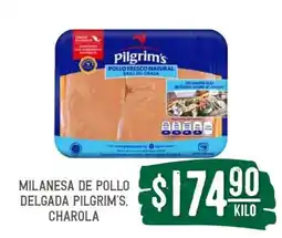 Soriana Súper MILANESA DE POLLO DELGADA PILGRIM'S, CHAROLA oferta