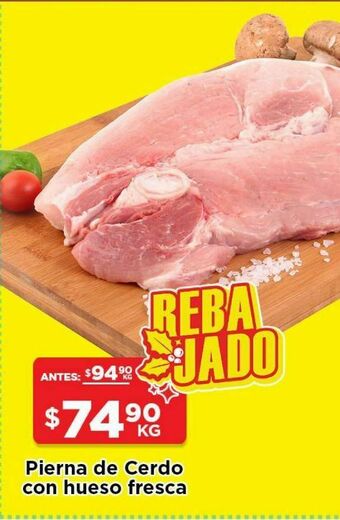 HEB Pierna de cerdo con hueso fresca oferta