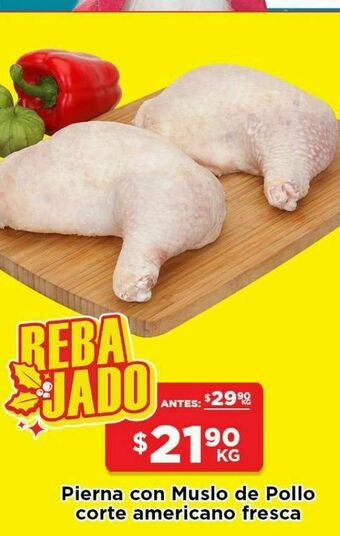 HEB Pierna con muslo de pollo corte americano fresca oferta