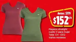 Bodega Aurrerá Playera ultralight cuello v para mujer oferta