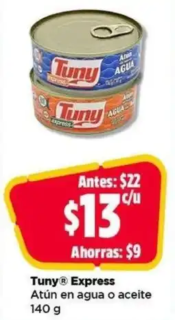 Bodega Aurrerá Tuny Express Atún en agua o aceite oferta