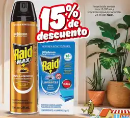 Zorro Insecticida aerosol max y repelente repuesto laminitas Raid oferta