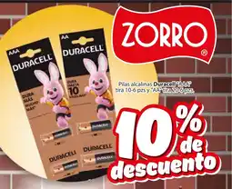 Zorro Pilas alcalinas Duracell oferta