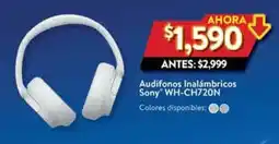 Walmart Audífonos Inalámbricos Sony WH-CH720N oferta