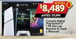 Walmart Consola digital PlayStation 5° 1 TB slim con Ratchet & Clank y Returnal oferta