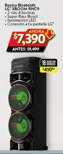 Walmart Bocina Bluetooth LG XBOOM RNC9 oferta