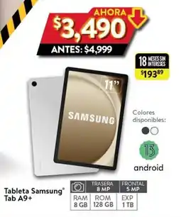 Walmart Samsung Tab A9+ oferta