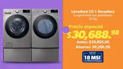 Sam's Club Lavadora LG + Secadora Carga frontal con pedestales oferta