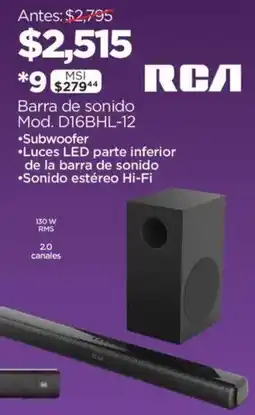 Chedraui RCA Barra de sonido oferta