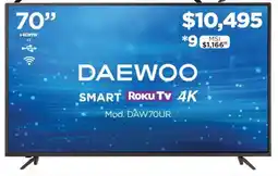 Chedraui Daewoo smart roku tv 4k Mod. DAW70UR oferta