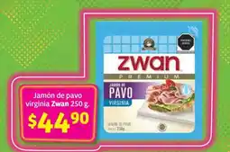 Soriana Súper Jamón de pavo Virginia Zwan 250 g oferta