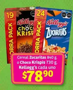 Soriana Híper Cereal Zucaritas 840 g o Choco Krispis 730 g oferta