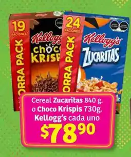 Soriana Súper Cereal Zucaritas 840 g o Choco Krispis 730 g oferta