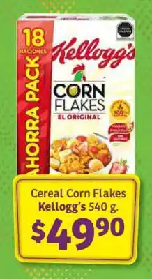 Soriana Híper Cereal Corn Flakes Kellogg's 540 g oferta