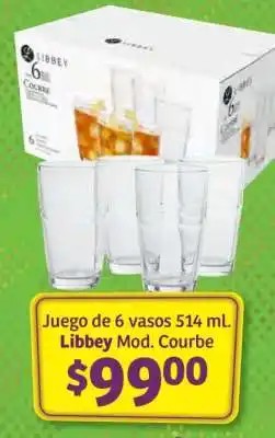 Soriana Híper Juego de 6 vasos 514 ml oferta