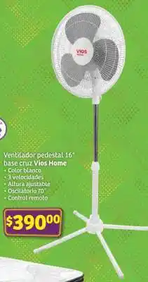 Soriana Híper Ventilador pedestal 16 base cruz Vios Home oferta