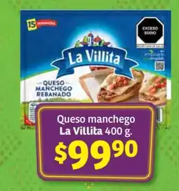 Soriana Híper Queso manchego La Villita 400 g oferta