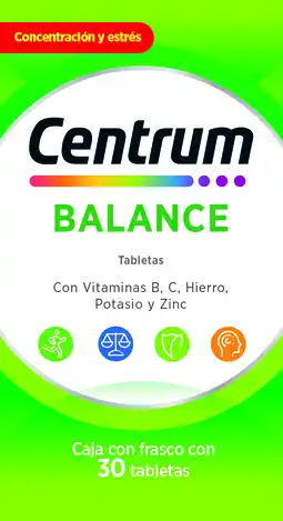 Farmacias Bazar CENTRUM BALANCE 30 TABLETAS oferta
