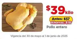 Bodega Aurrerá Pollo entero oferta