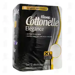 Farmacias Guadalajara Papel Higiénico Kleenex Cottonelle Elegance XL Extracto de Seda, 32 pzas oferta