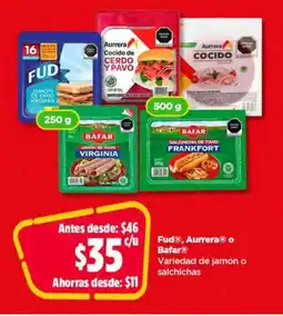 Variedad de jamón o salchichas