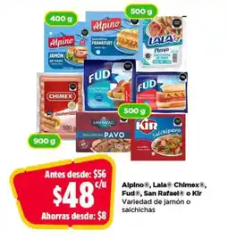 Bodega Aurrerá Variedad de jamón o salchichas oferta