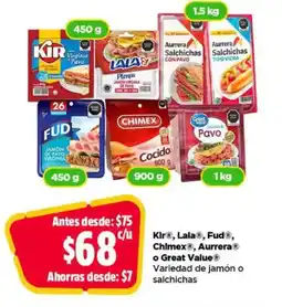 Bodega Aurrerá Variedad de jamón o salsichas oferta
