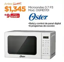 Chedraui Oster Microondas 0.7 P3 oferta