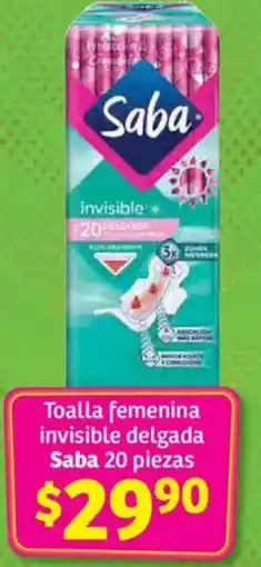 Soriana Súper Toalla femenina invisible delgada saba oferta