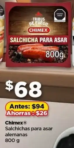 Bodega Aurrerá Chimex salchichas para asar alemanas oferta