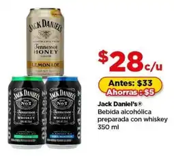 Bodega Aurrerá Jack daniel's bebida alcohólica preparada con whiskey oferta