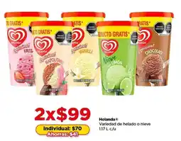 Bodega Aurrerá Holanda variedad de helado o nieve oferta
