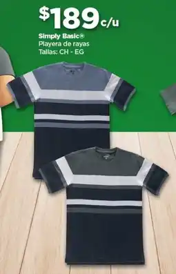 Bodega Aurrerá Simply basic playera de rayas oferta
