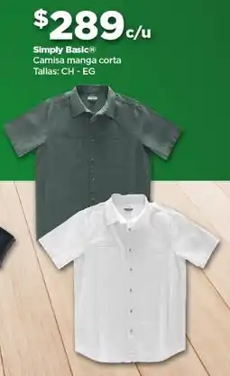 Bodega Aurrerá Simply basic camisa manga corta oferta