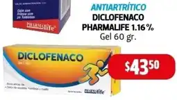Farmacias Guadalajara Antiartrítico diclofenaco pharmalife 1.16% gel oferta