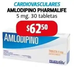 Farmacias Guadalajara Cardiovasculares amlodipino pharmalife oferta