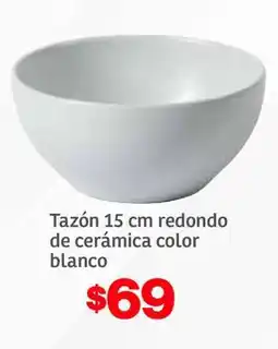 Soriana Híper Tazón 15 cm redondo de cerámica color blanco oferta