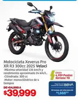 Soriana Híper Motocicleta Xeverus Pro XR R3 300cc 2025 VELOCI oferta