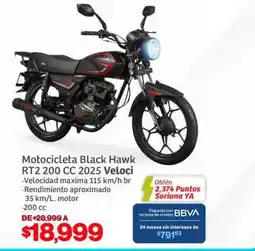 Soriana Híper Motocicleta Black Hawk RT2 200 CC 2025 Veloci oferta
