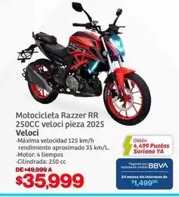 Soriana Híper Motocicleta Razzer RR 250CC veloci pieza 2025 Veloci oferta