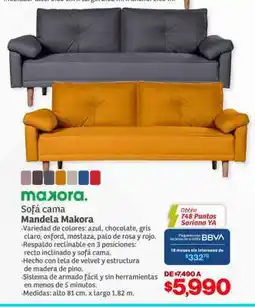 Soriana Híper Sofá cama Mandela Makora oferta