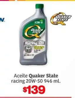 Soriana Híper Aceite Quaker State racing 20W-50 946 mL oferta
